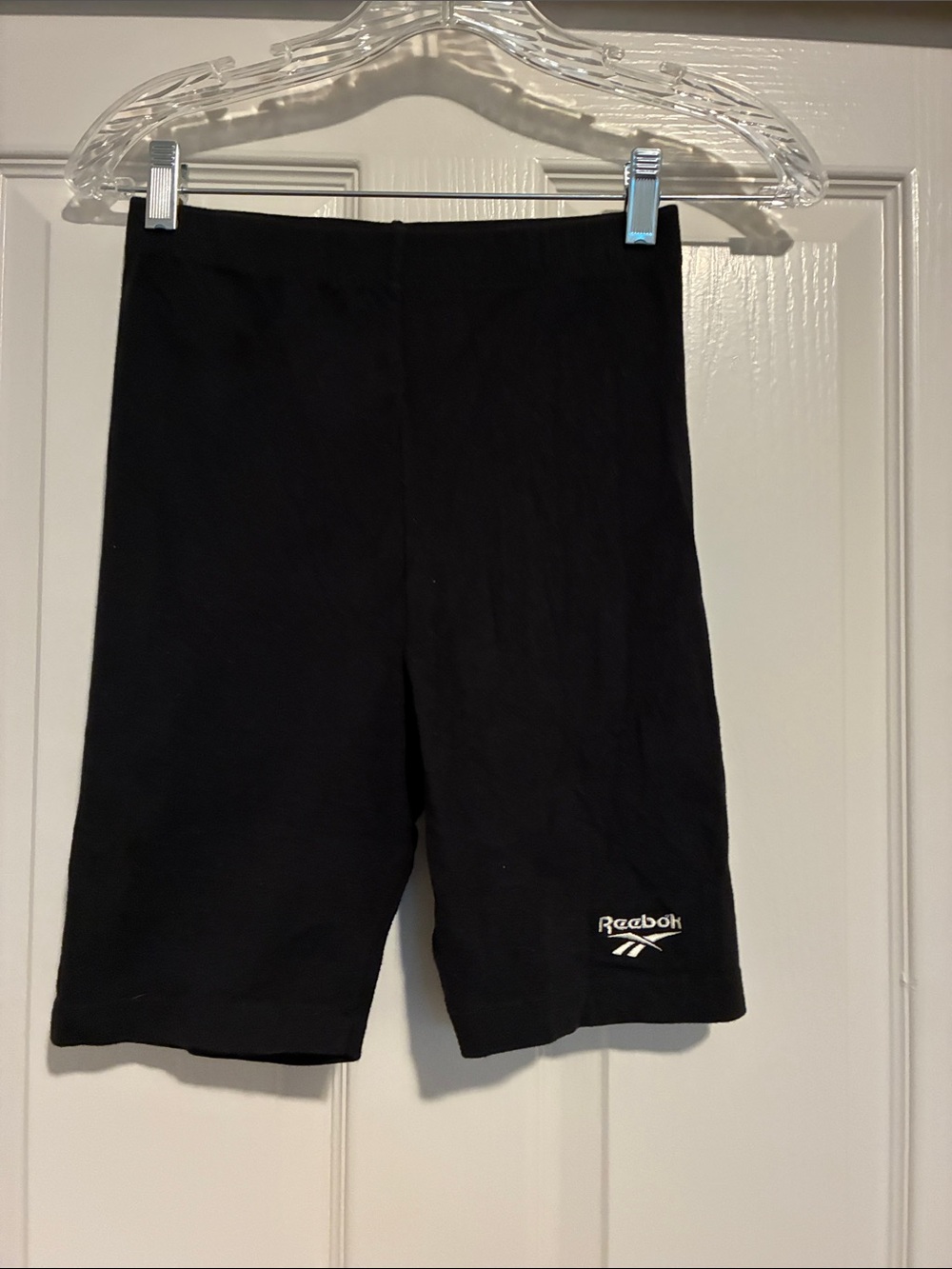 Reebok Black Short-Length Athletic‎ Biker Shorts with Logo